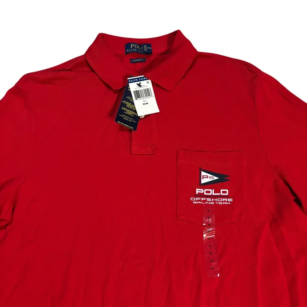 Polo Ralph Lauren‎ Mens Red Offshore Sailing Team Pocket Polo Shirt NWT M
